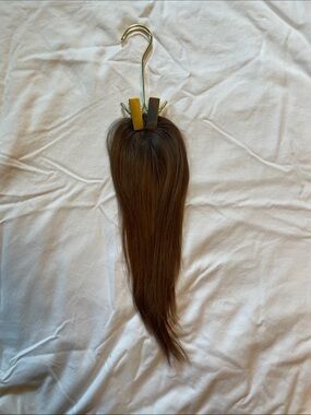 Human Hair Topper - Medium Auburn Brown